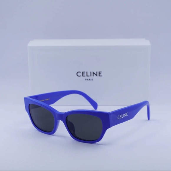 Celine sunglasses CL40197U 92A Shiny Blue/Smoke - Picture 3 of 4